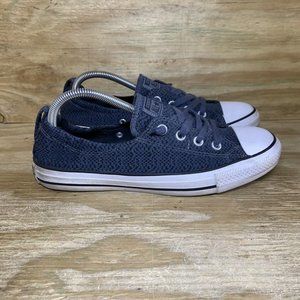 Converse Shoreline Shoes Womens 10 Blue Black Lace Up Low All Star Sneakers